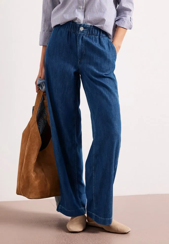 STREET ONE Loose-fit-Jeans mit Wide Legs, Blau, – Produktbild 2 von 5