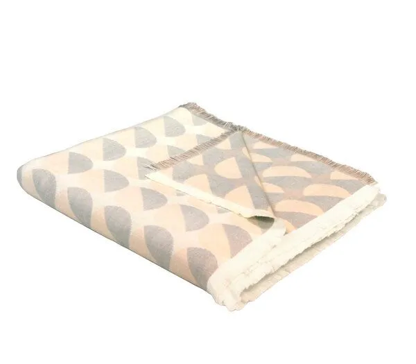 Nature by Adam Nature by Adam Kuscheldecke aus 100% Bio-Baumwolle - Made in Germany - Circles, Hellgrau, – Produktbild 1 von 3