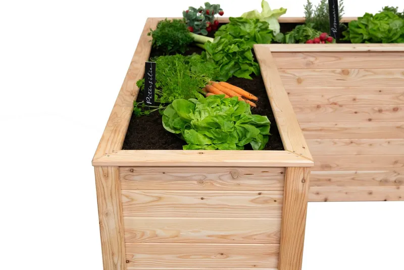 50NRTH 50NRTH Hochbeet Lärchenholz Hochbeet »Klassik L 170«, Eckhochbeet, Braun, – Produktbild 4 von 5