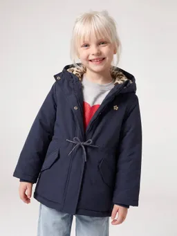 Vertbaudet Vertbaudet 3-in-1 Mädchen Winterjacke mit abnehmbarer Innenjacke Webpelzkapuzenfutter mit Leo-Print – Produktbild 1 von 1