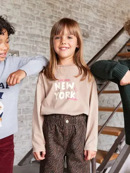 Vertbaudet Langarmshirt mit New-York-Motiv und fluoreszierenden Details – Produktbild 1 von 1