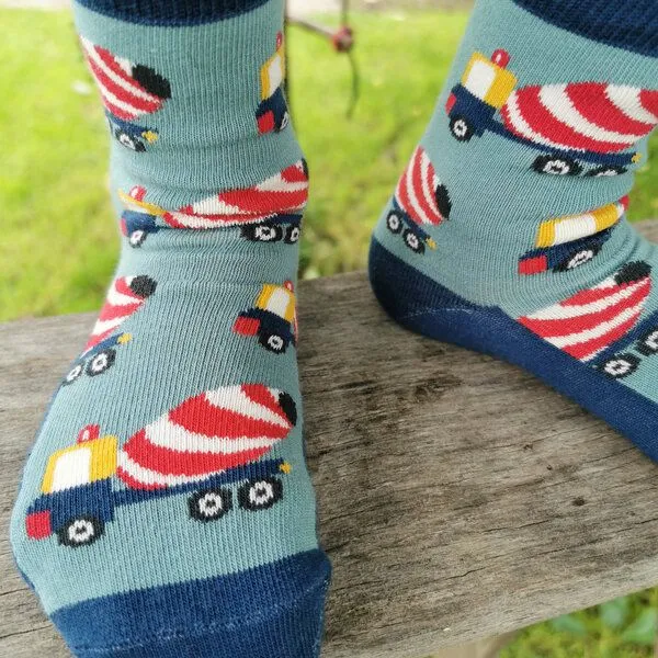 Fräulein Prusselise Fräulein Prusselise Betonmischer Socken blau rot bunt – Produktbild 3 von 3