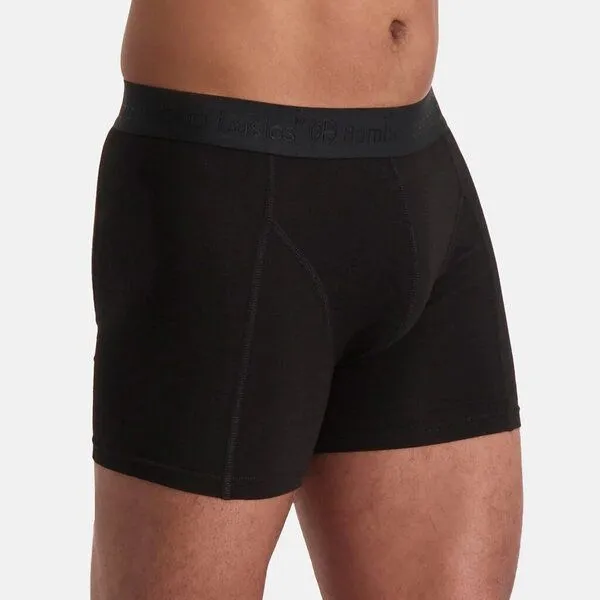 Bamboo Basics Bamboo Basics Enganliegende Herren Boxershorts RICO aus Bambusviskose / Biobaumwolle (3er Pack), Total black (schwarz), – Produktbild 3 von 4