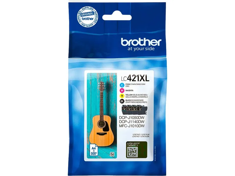 Brother 4er Set Brother Tintenpatronen LC-421XLBK/C/M/Y schwarz, cyan, magenta, gelb – Produktbild 1 von 3
