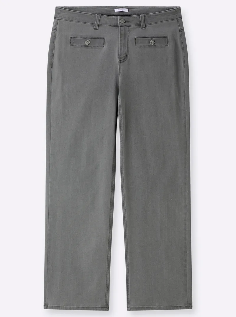 sheego Gerade Jeans grey denim, Grey denim, – Produktbild 2 von 2