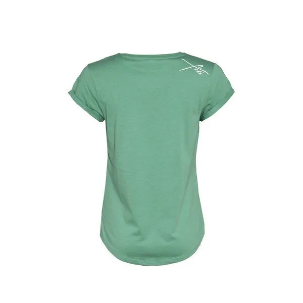 FÄDD FÄDD Damen T-Shirt Rundhals aus Bio-Baumwolle "Der weiße V" Grün, Grün, – Produktbild 3 von 4
