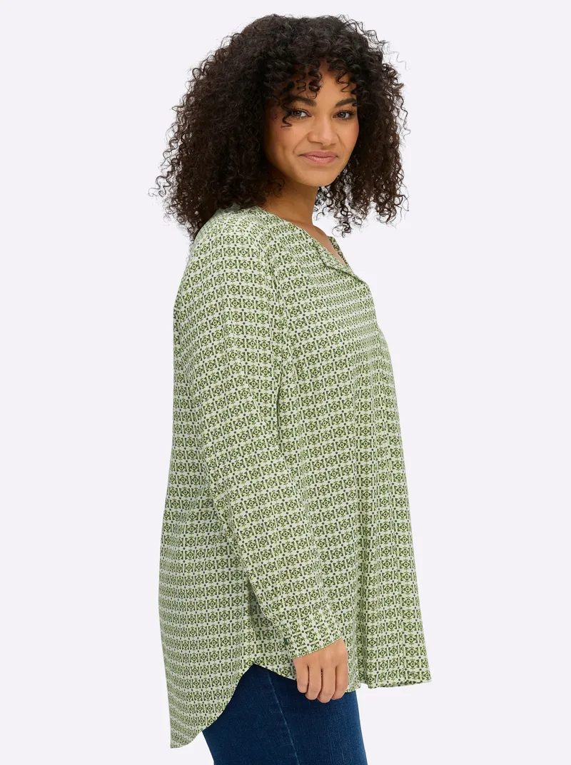 sheego Druckbluse, Moos-pistazie-bedruckt, – Produktbild 2 von 3