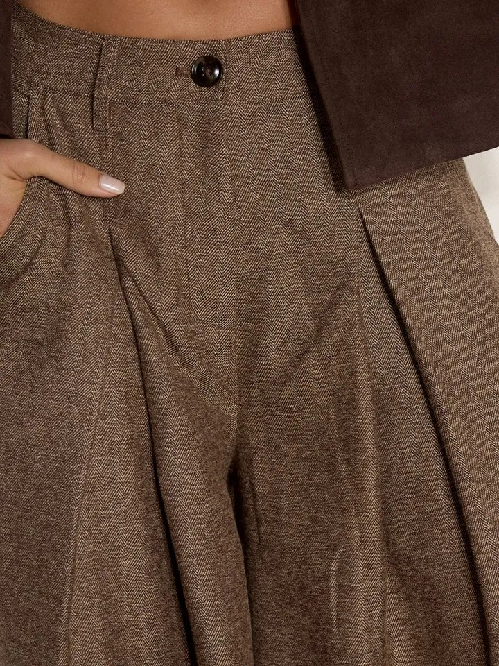 Apricot Apricot Stoffhose Stoffhose mit extrem weitem Bein, Braun, – Produktbild 3 von 5