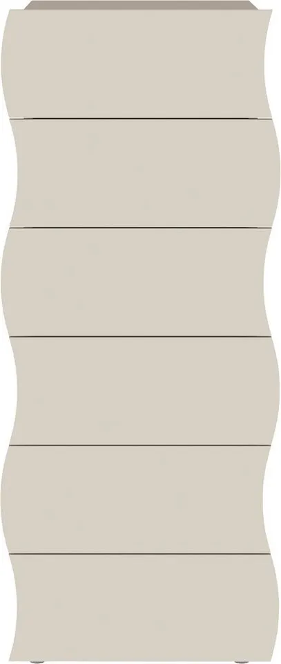 Home affaire Kommode, Onda, 50 cm breit, Kaschmir matt, 6 Schubladen, Made in Italy, Braun, – Produktbild 3 von 5