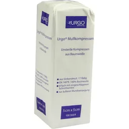 Urgo URGO MULLKOMPRESSEN 5x5 cm unsteril 100 St Kompressen – Produktbild 1 von 1