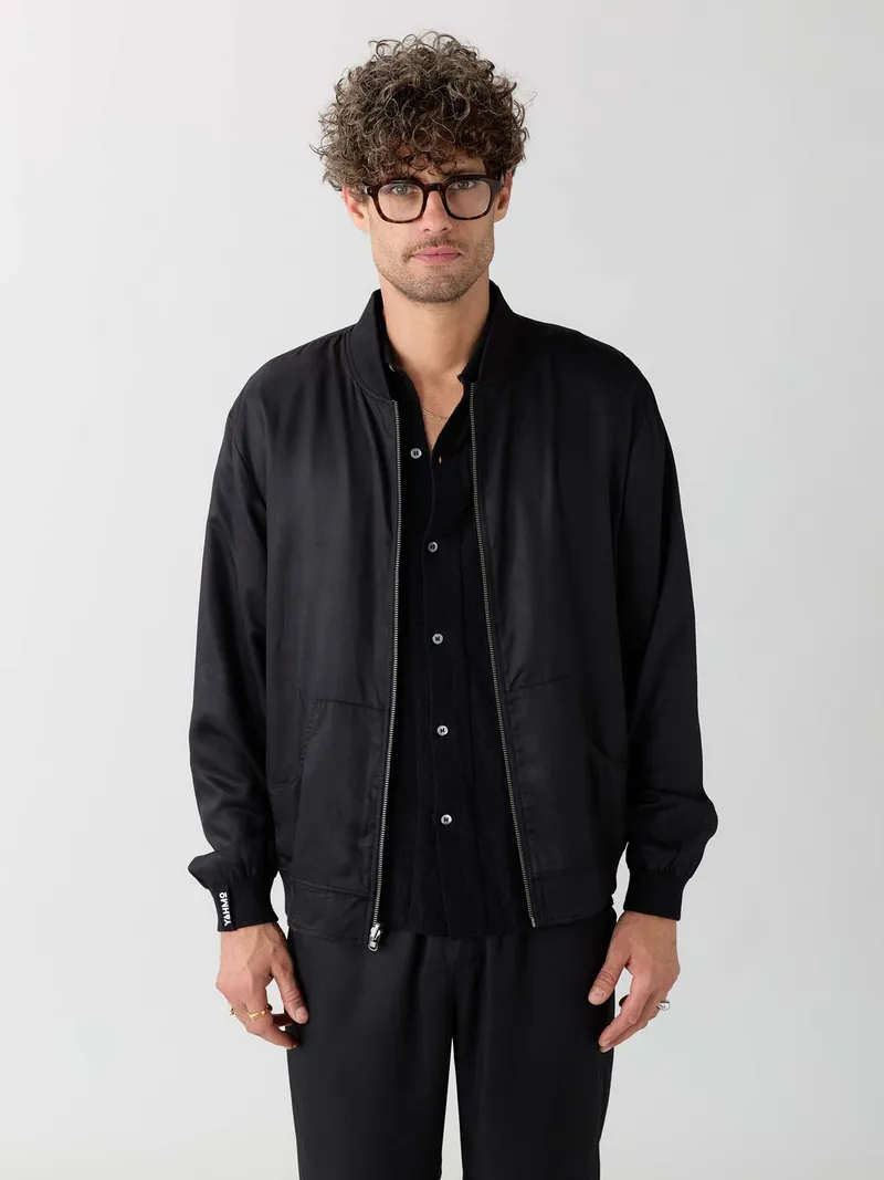 Yahmo Yahmo Herren vegan Jacke Bomber Reversible Laslo Sandelholz/Schwarz, Schwarz, – Produktbild 1 von 2
