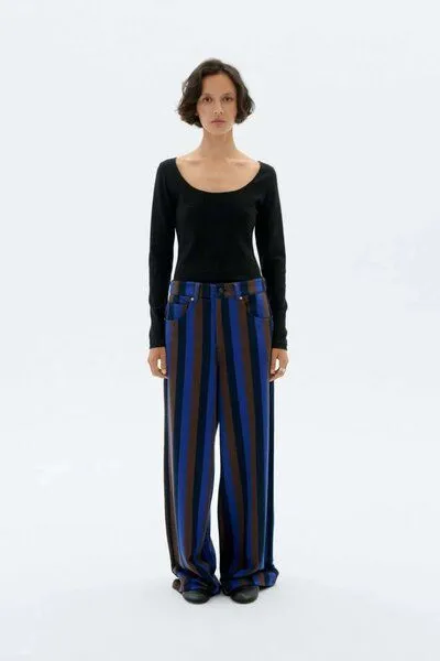 thinking mu Thinking Mu - Hose Totenham Blanket Hedda, Blau (totenham blanket), – Produktbild 2 von 4