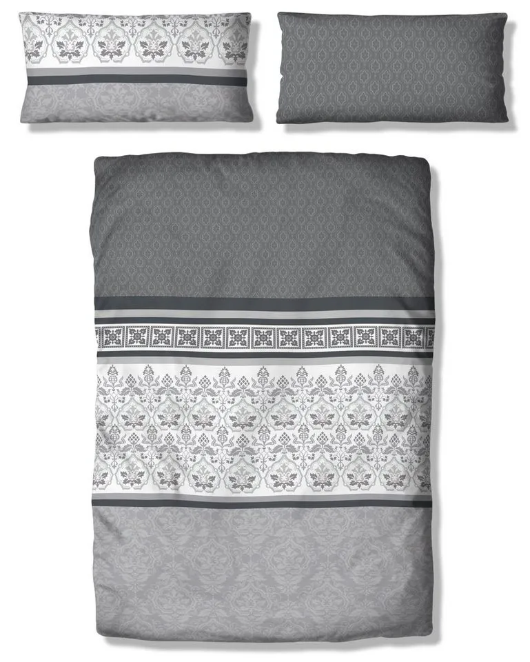 OTTO home Bettwäsche Cremona in Gr. 135x200, 155x220 cm u.a. Bettwäsche-Set mit Ornamenten, Linon, 2 teilig, romantische Bettwäsche in verschiedenen Qualitäten, ab Gr. 135x200 cm, Grau, – Produktbild 6 von 6