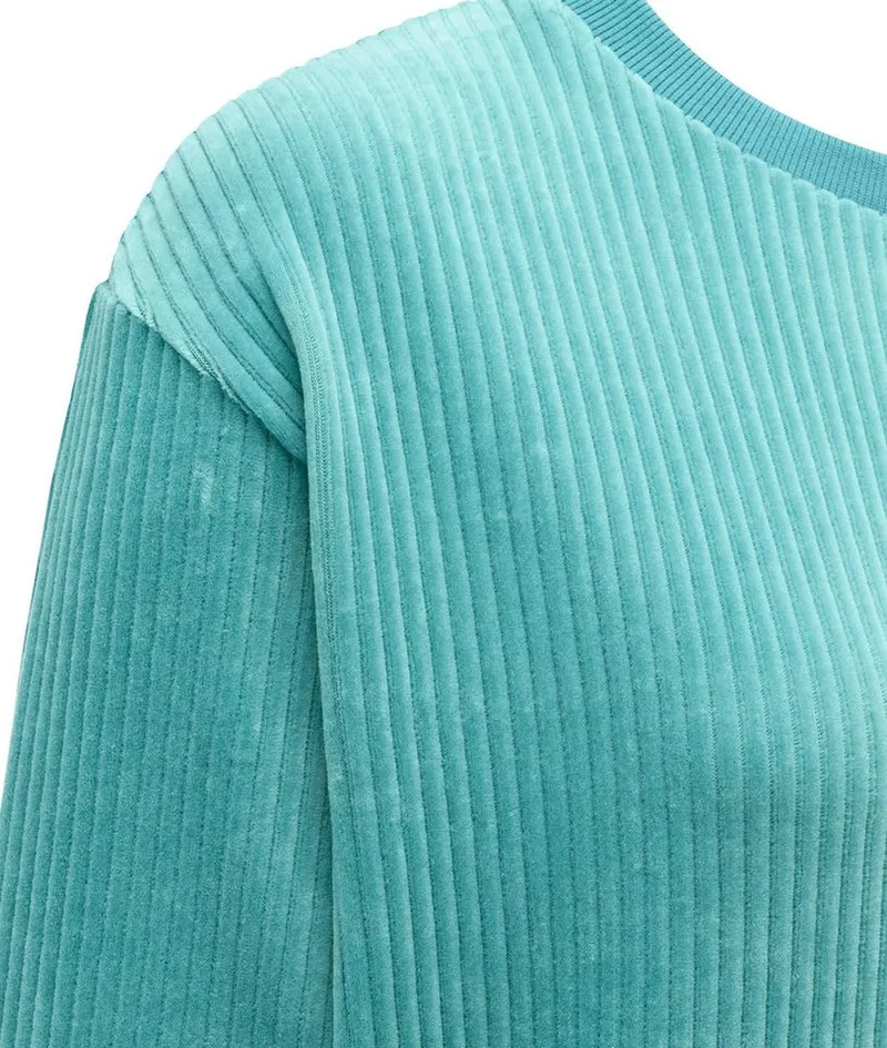 ragwear ragwear Sweatshirt Dellani Cordy Langarm Oberteil in Kord-Optik, Grün, – Produktbild 4 von 4