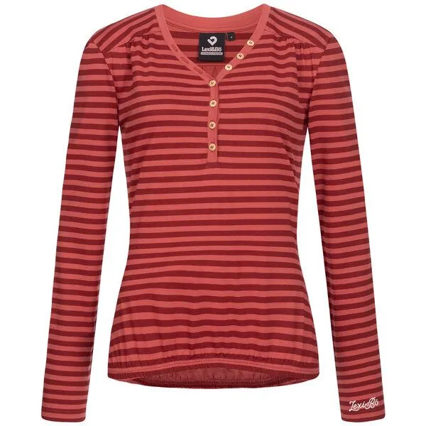 Lexi&Bö Lexi&Bö Gestreiftes Damen Langarmshirt, Baked apple (rot), – Produktbild 1 von 1