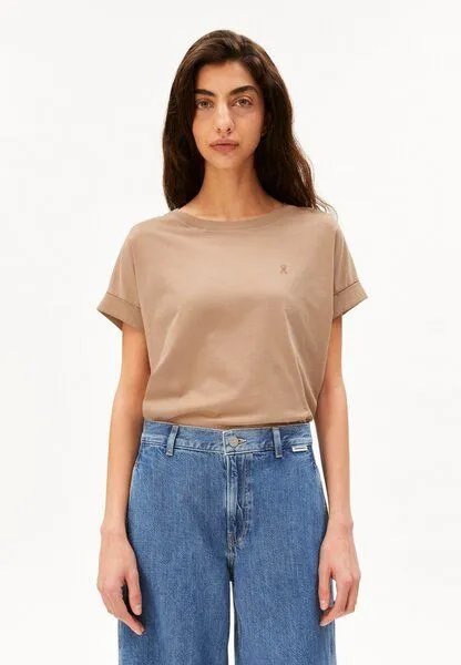 ARMEDANGELS ARMEDANGELS IDAARA Damen T-Shirt aus Bio-Baumwolle, True camel, – Produktbild 1 von 4