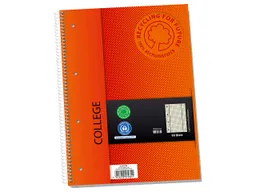 Collegeblock aus Recyclingpapier mit Randlinien, 80 Blatt, kariert – Produktbild 1 von 1