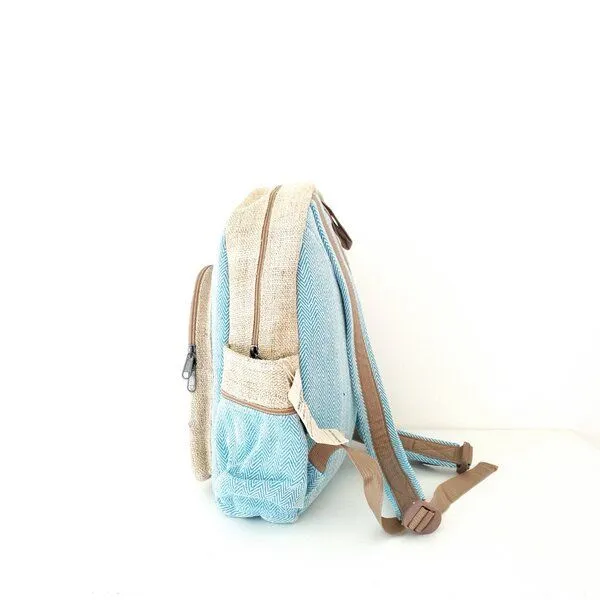 Himal Hemp HH Rucksack UNICORN aus Hanf von Himal Hemp (Backpack Medium), Zigzag hellblau, – Produktbild 3 von 4