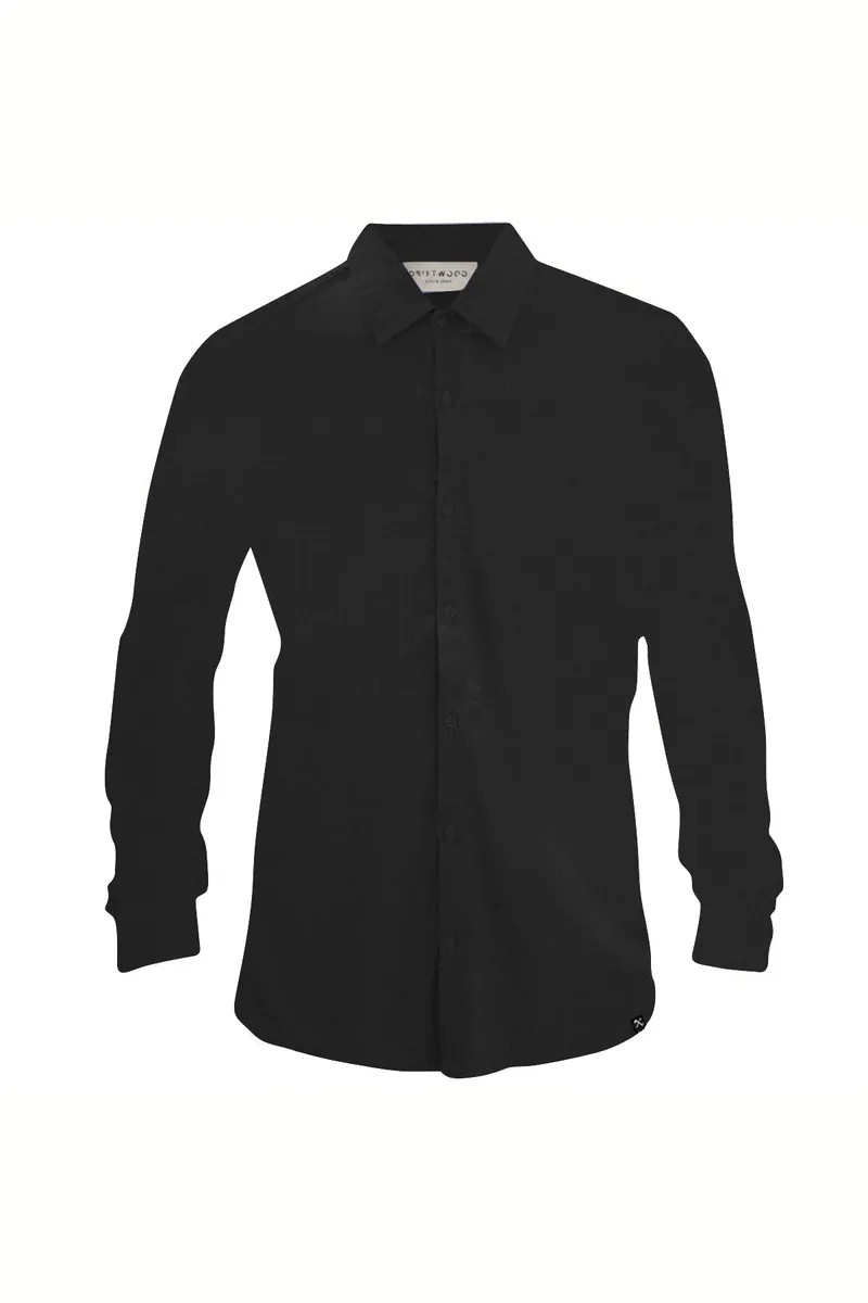 The Driftwood Tales The Driftwood Tales Herren vegan Hemd Schwarz, Schwarz, – Produktbild 3 von 4
