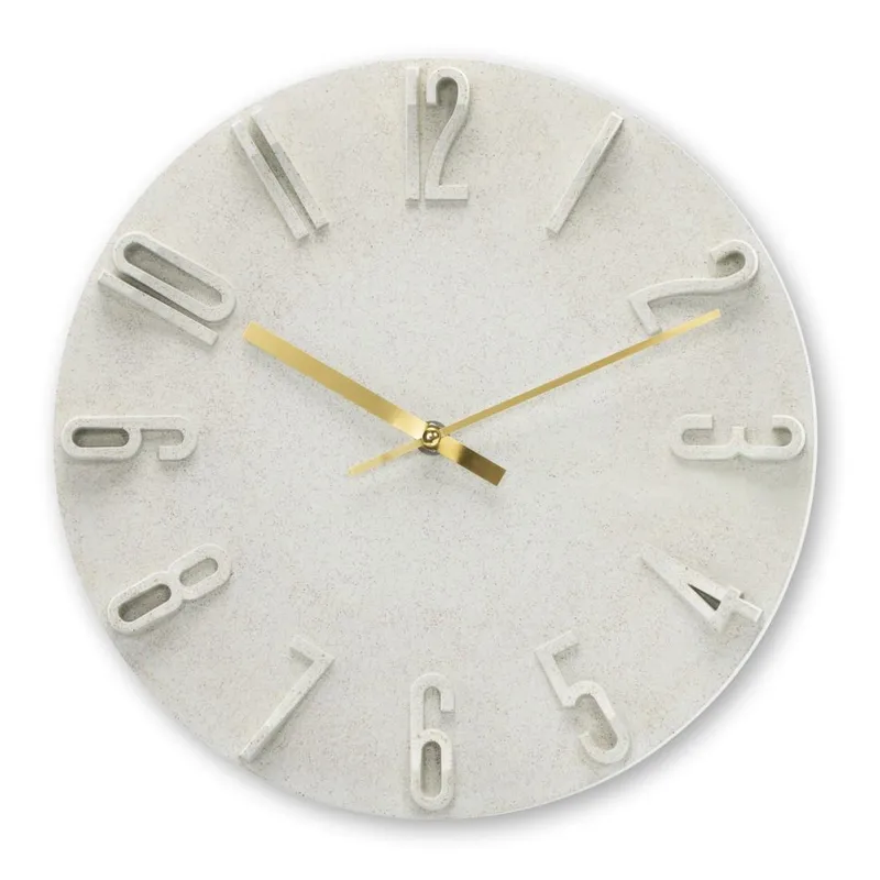 Hama Hama Wanduhr "Korfu", Ø 30 cm, Quarzuhr, analog, 3D-Ziffern, Beige, – Produktbild 3 von 3