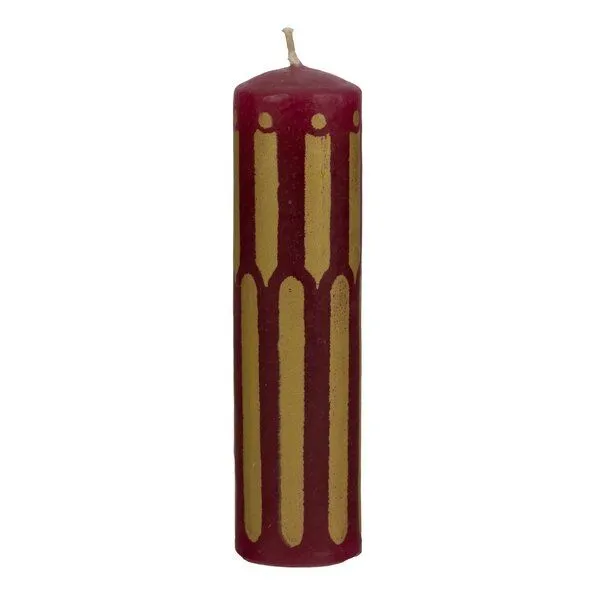 El Puente El Puente Kerze "Leuchter" | Fair Trade & Handmade aus Indien, Gold,rot, – Produktbild 1 von 3