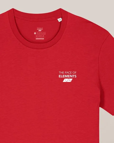 THE FACE OF ELEMENTS THE FACE OF ELEMENTS Airy - Regular Fit T-Shirt aus 100% Bio-Baumwolle, Signal red (rot), – Produktbild 1 von 4