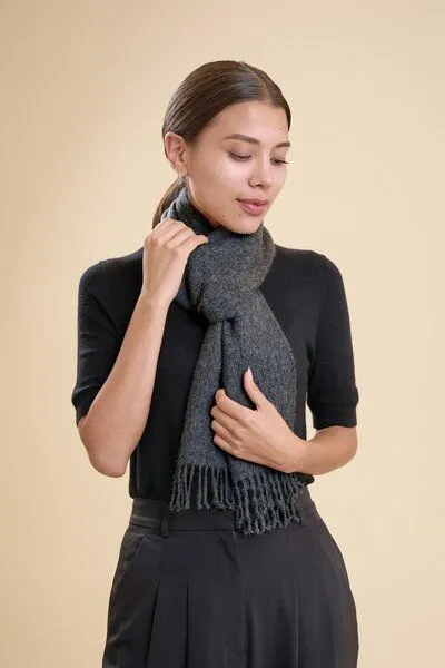 Pukara PUKARA Essential Alpaka Schal, Mid grey, – Produktbild 1 von 2