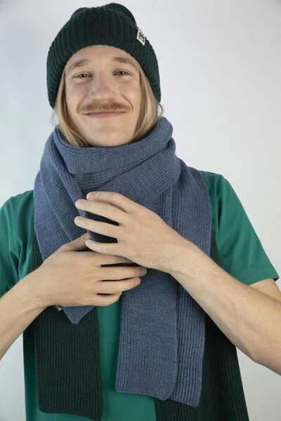 Strickmütze aus Merinowolle, abstehend Unisex Kiwistories, Grün, – Produktbild 2 von 4