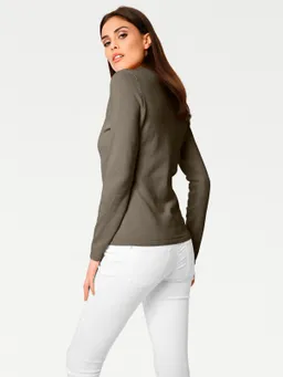 heine V-Ausschnitt-Pullover oliv – Produktbild 1 von 1