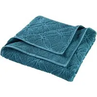 HANS NATUR Handtuch Bio-Baumwolle Frottee Blume petrol Maße 70 x 140 cm – Produktbild 1 von 1