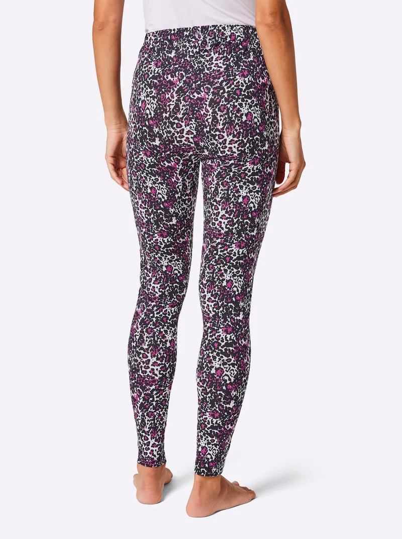 feel good Leggings magenta-schwarz-bedruckt, Magenta-schwarz-bedruckt, – Produktbild 3 von 3