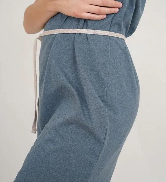 Lena Schokolade Lena Schokolade Kleid Air aus Bio-Jersey, Blaugrau meliert, – Produktbild 2 von 4