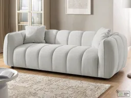 S-Style Möbel Sofa 3-Sitzer Nubira in tief gesteppter Bubble-Optik aus Strukturstoff, mit modernem Design und Wellenfederung – Produktbild 1 von 1
