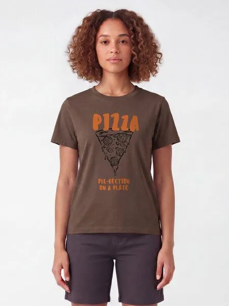 watapparel watapparel T-Shirt Frauen Pizza Perfection, Mocha, – Produktbild 2 von 2
