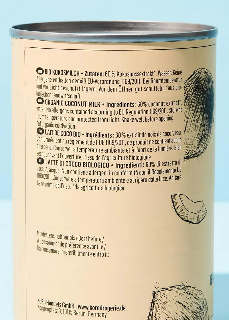 KoRo Bio Kokosmilch 12 x 400 ml – Produktbild 3 von 5