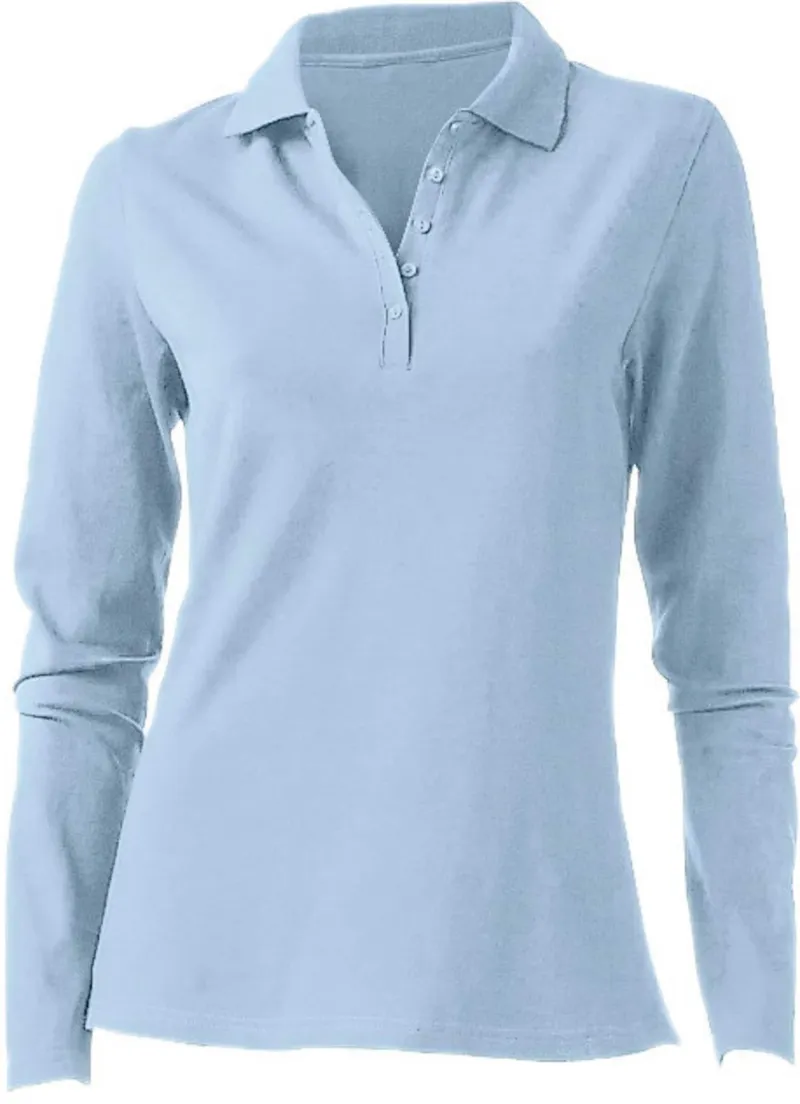 heine Langarm-Poloshirt bleu, Bleu, – Produktbild 1 von 2