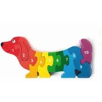 El Puente El Puente Zahlen-Puzzle "Dackel" | Fair Trade & Handmade aus Sri Lanka – Produktbild 1 von 1