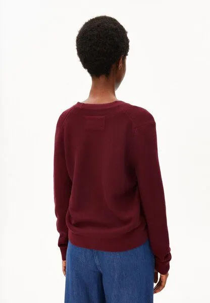 ARMEDANGELS ARMEDANGELS MENAAL LINKS LINKS Damen Strickjacke aus Bio-Baumwolle, Velvet red, – Produktbild 2 von 4