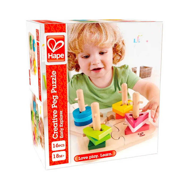 Hape Hape Steckspiel Kreatives Steckpuzzle, Mehrfarbig, – Produktbild 3 von 3