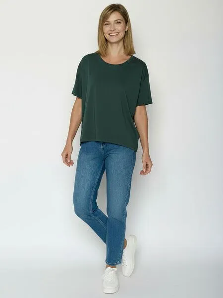 GreenBomb GREENBOMB Basic Feel - Lässiges T-Shirt aus Bio-Baumwoll-Mix / GOTS / Fair & Vegan, Türkis (petrolgrün), – Produktbild 3 von 4