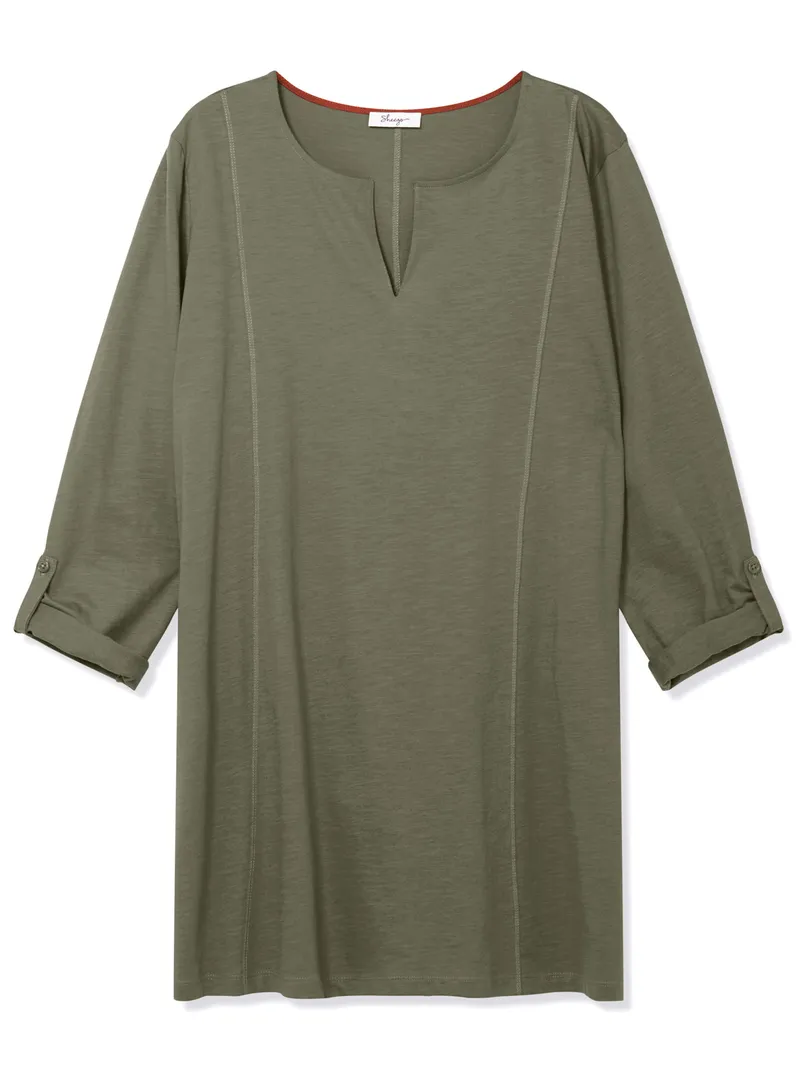 sheego Longshirt, Khaki, – Produktbild 1 von 2