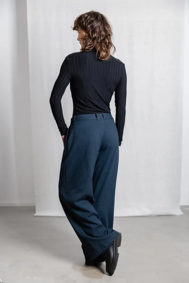 Jyoti - Fair Works Jyoti - Fair Works Damen vegan Hose Meghana Dunkelblau Grau, Dunkelgrau, – Produktbild 2 von 2