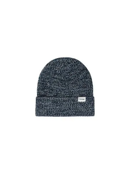 KnowledgeCotton Apparel KnowledgeCotton Apparel Beanie aus gezwirntem Garn aus Bio-Baumwolle, Blau-night-sky, – Produktbild 4 von 4