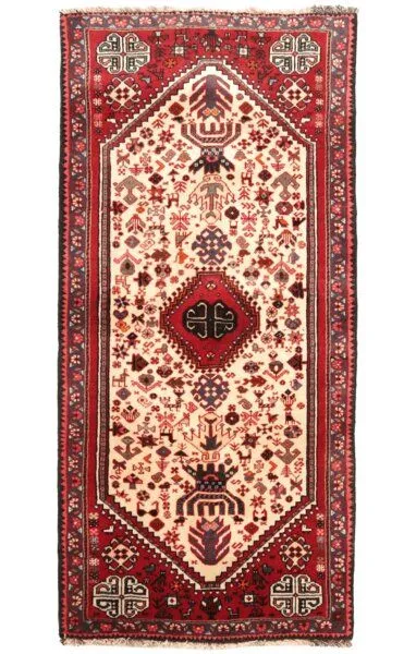 Rugtales Gashgai Mehrfarbig „Rugtales“ aus Schurwolle, 74x155 cm, Beige, – Produktbild 4 von 4