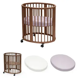 Stokke Stokke Set Sleepi Mini Wiegen mit Mini-Matratze und Spannbettlaken - Warm Brown - Lavender – Produktbild 1 von 1