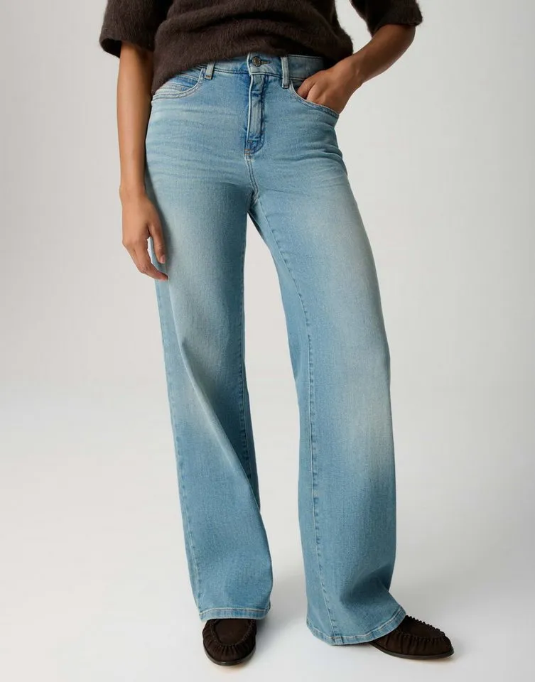 OPUS PANTS Weite Jeans MELLY MODERN mit Powerstretch Mid Rise Long, BCI Cotton, Zip-Fly – Produktbild 1 von 5