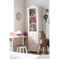 Regal "Romantik" mit 5 Schubladen, B55xT48xH195 cm Kiefer weiß – Produktbild 1 von 1