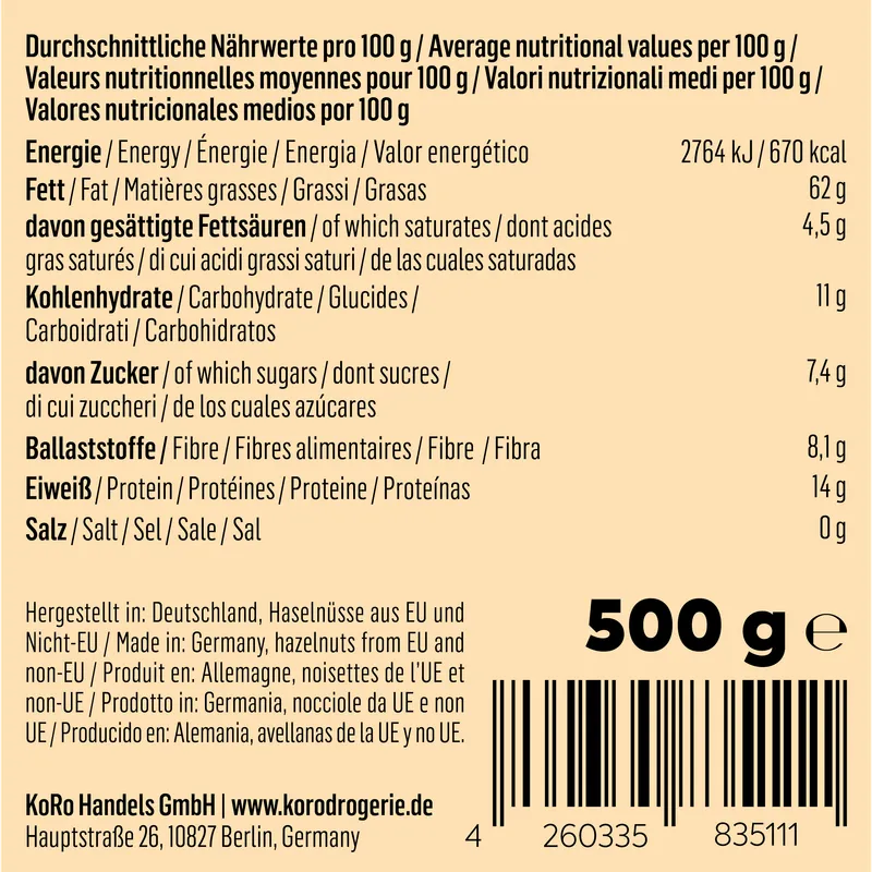 KoRo Haselnussmus 500 g – Produktbild 4 von 5