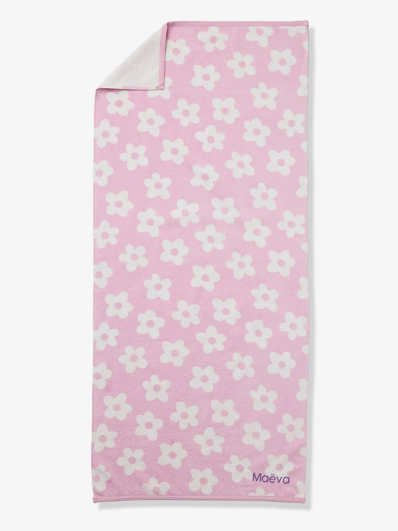 Vertbaudet Kinder Badetuch Strandtuch personalisierbar, Malve, – Produktbild 1 von 2