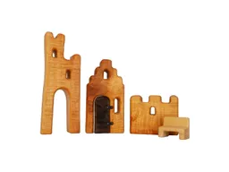 bikeho bikeho Holzbausteine natur, An der Stadtmauer, Erlenholz 4-teilig – Produktbild 1 von 1